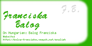 franciska balog business card